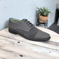 Marimea 41 Pantofi barbati casual din piele naturala, culoare Gri - 858GG